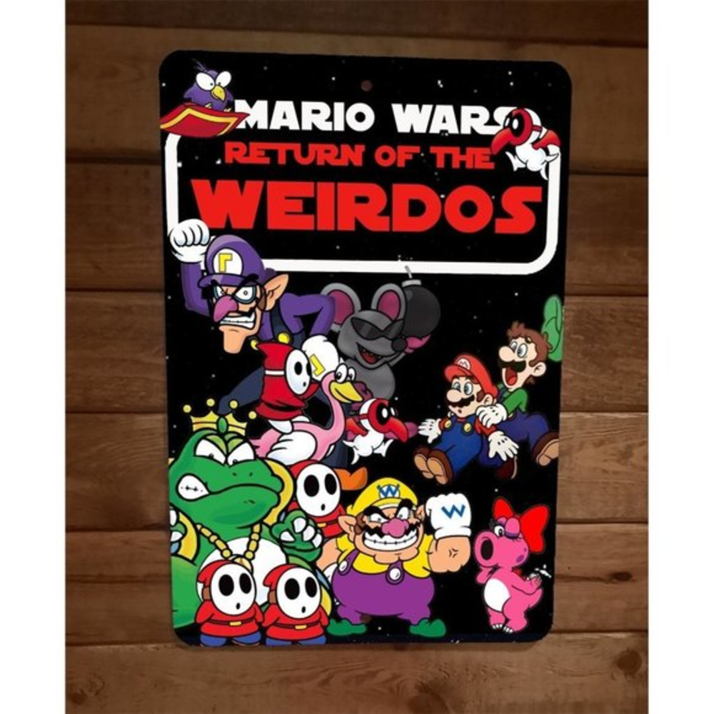 Mario Star Wars Episode VI Return of the Weirdos 8x12 Metal Arcade Wall Sign